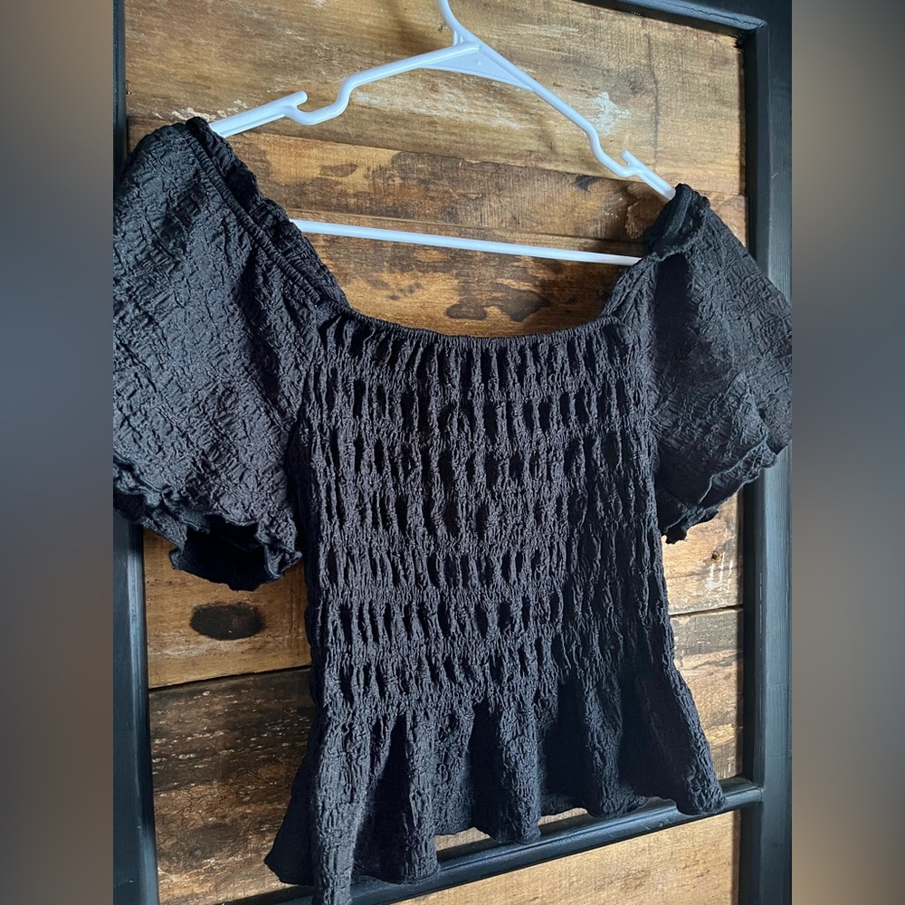 Celebrity Pink Black Textured Off-Shoulder Blouse - Picture 2 of 4